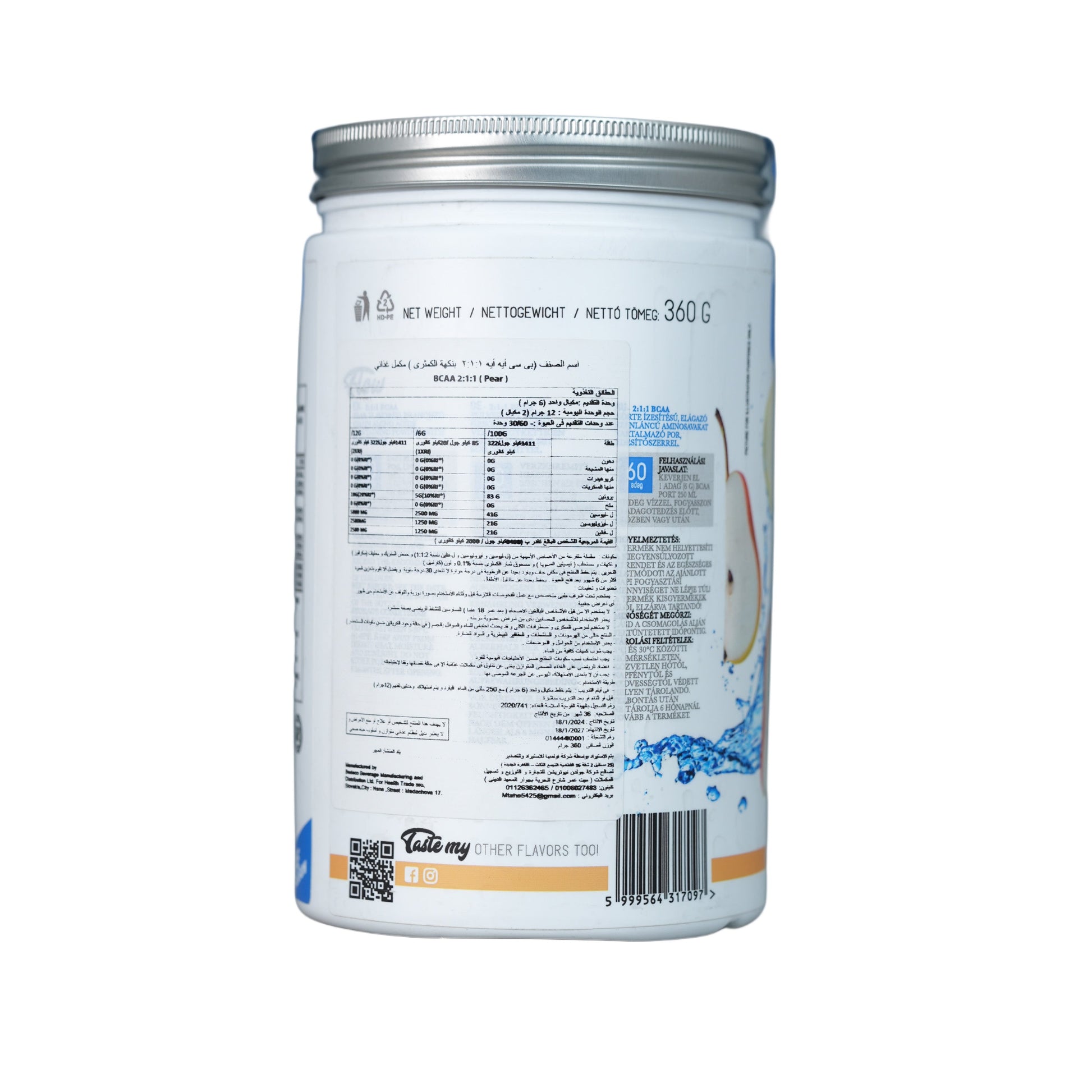 Nutriversum BCAA 2:1:1 Flow-360G-30Serv.-Pear