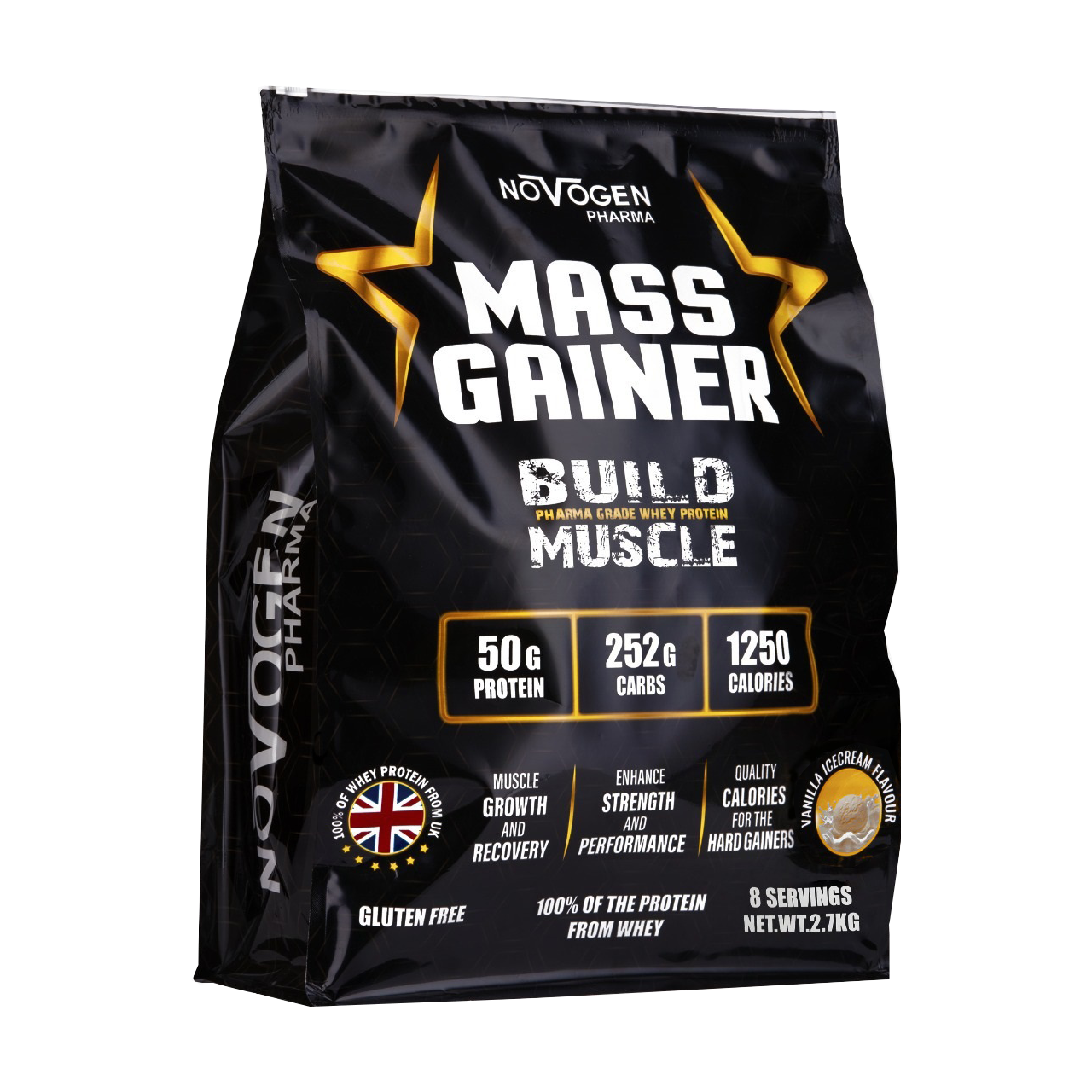 Novogen Pharma Mass Gainer Build Muscle-8Serv.-2.7Kg.