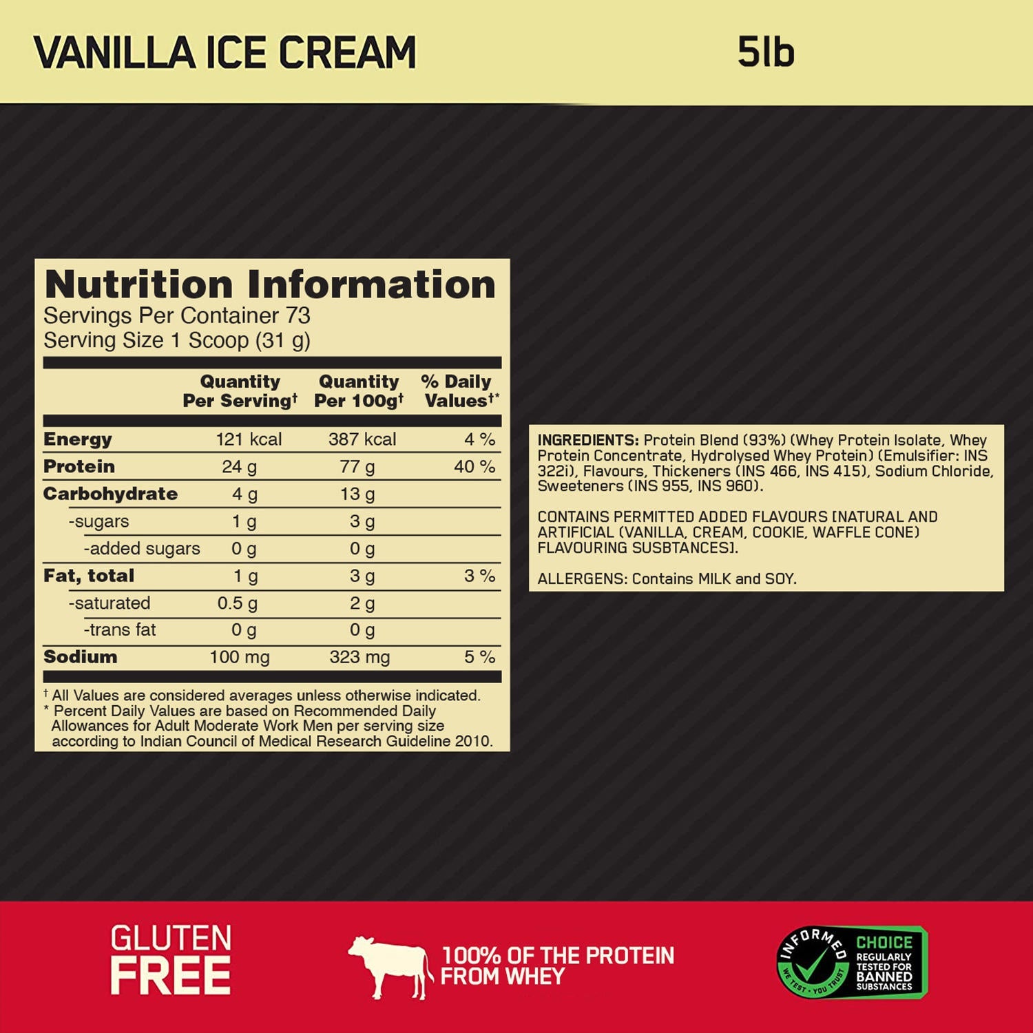 Optimum Nutrition Gold Standard 100% Whey 73 SERV. 2.27 KG