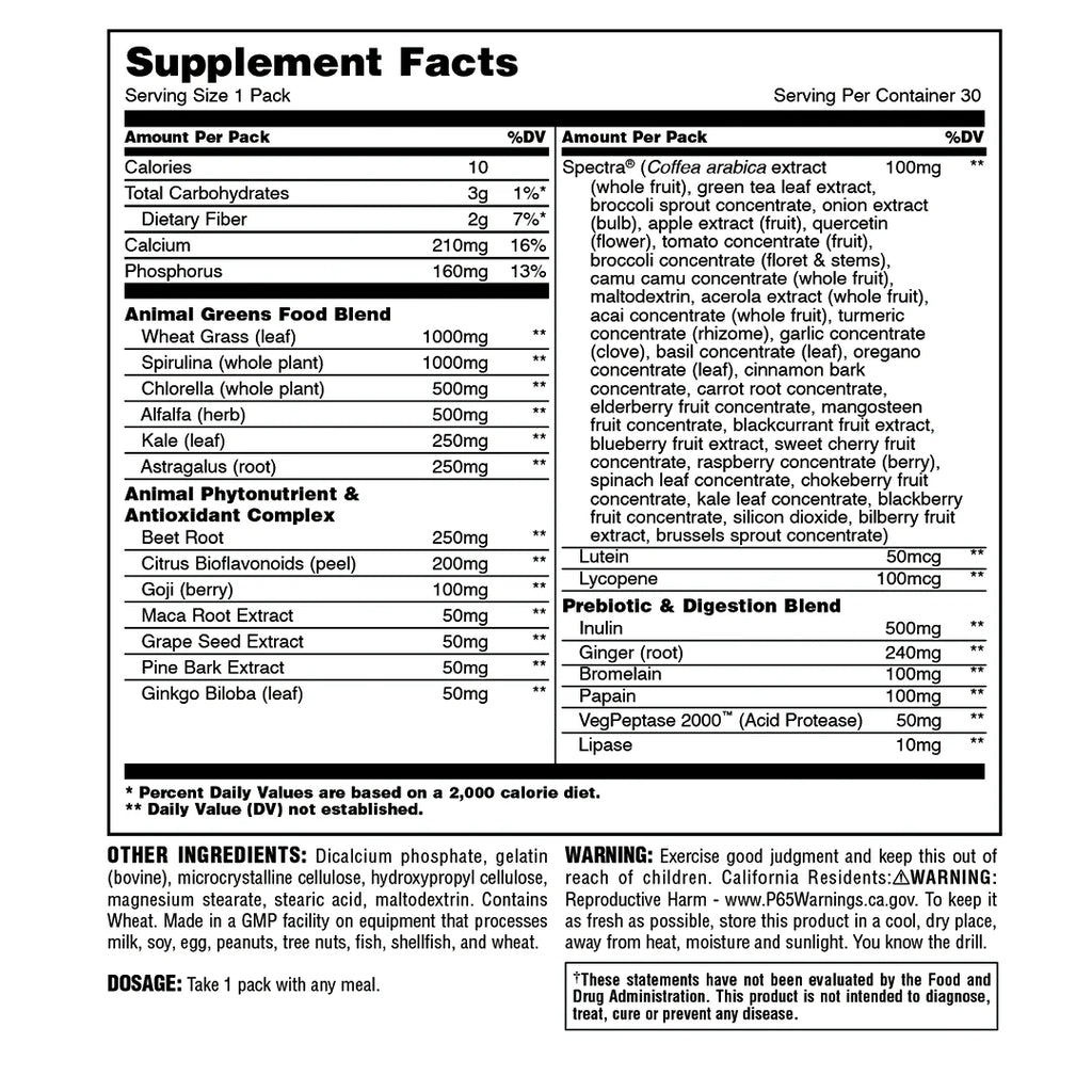 Universal Animal Greens-30Serv.-30Pack