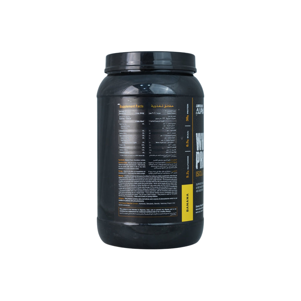 Limitless Alpha Whey Protein Isolate.-30Serv.-1Kg.-Banana