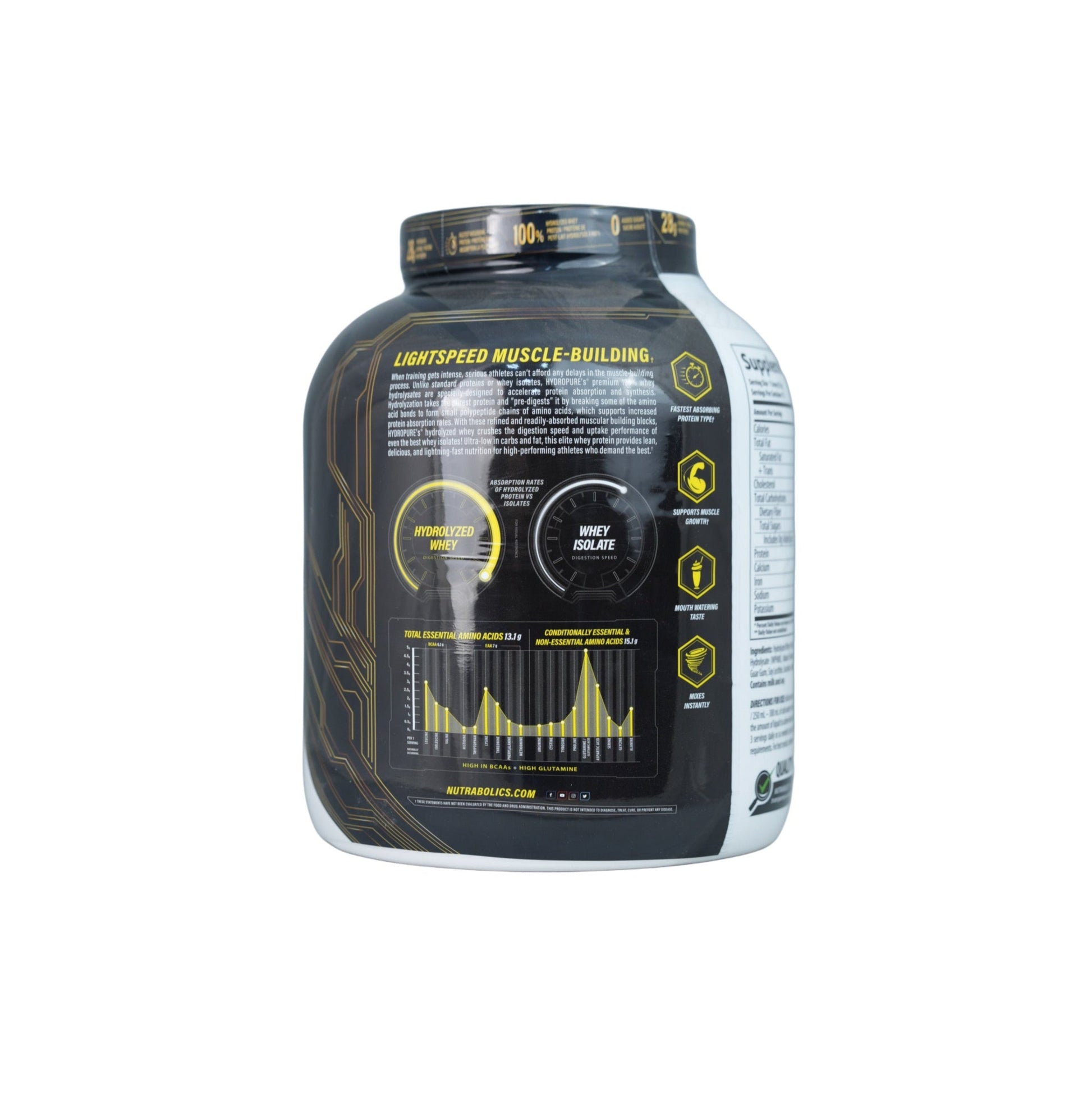 Nutrabolics Hydropure, 100% Hydrolyzed Whey Protein.-57 Serv.-2.04kg
