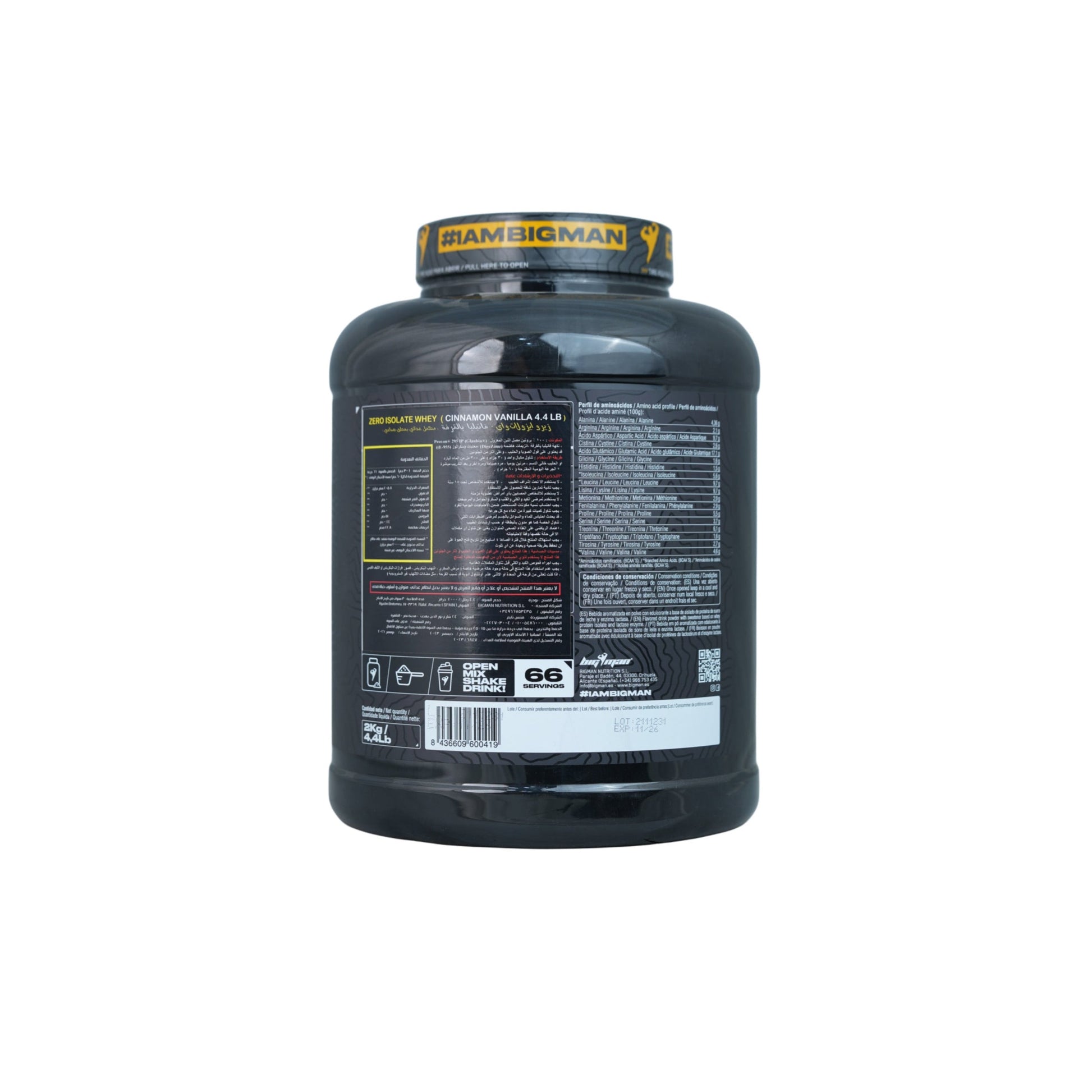 Big Man Zero Isolate whey-66serv.-2KG.-Choco Cream