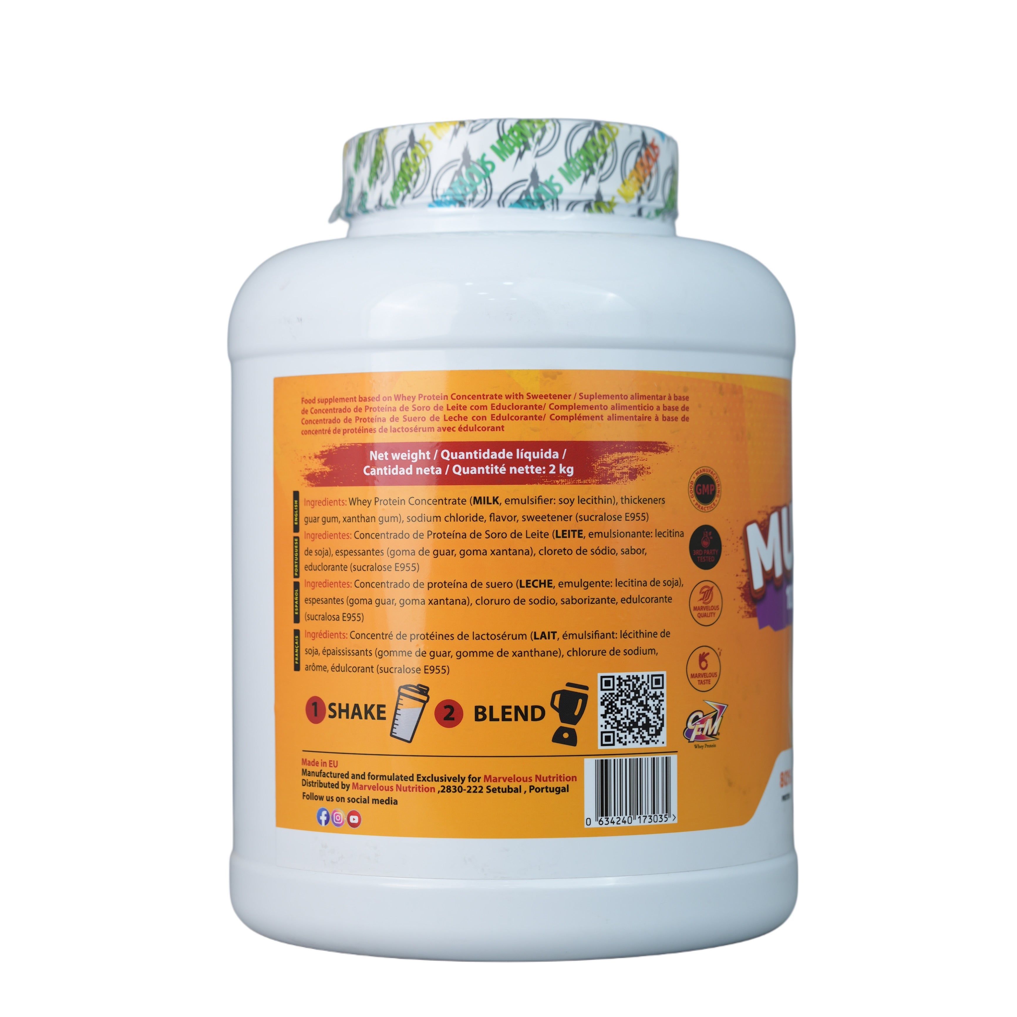Marvelous Nutrition Muscles 100%Whey Protein Concentrate-67Serv.-2KG