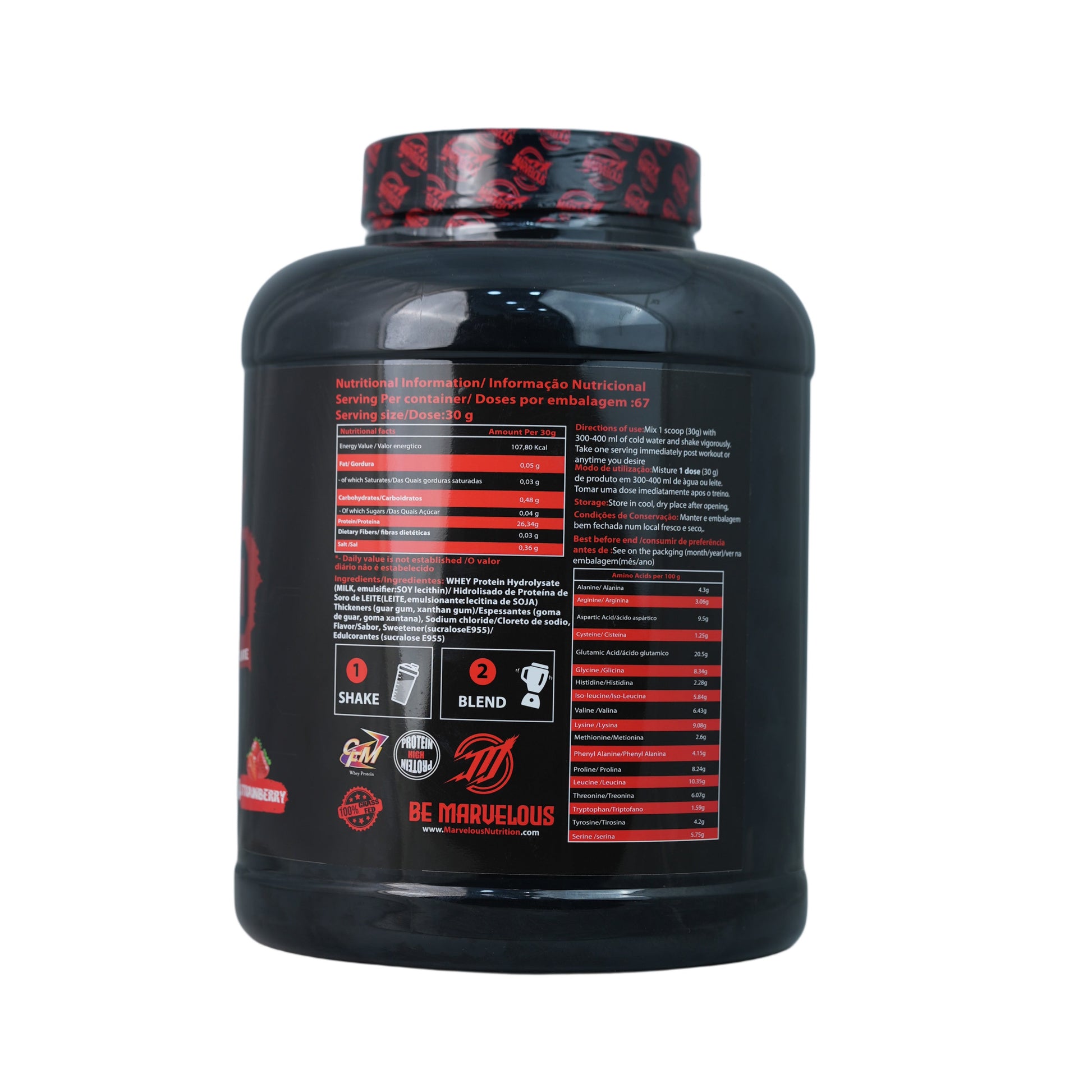 Marvelous Nutrition Hydro 100% Hydrolyzed Whey Protein Isolate-67Serv.-2KG