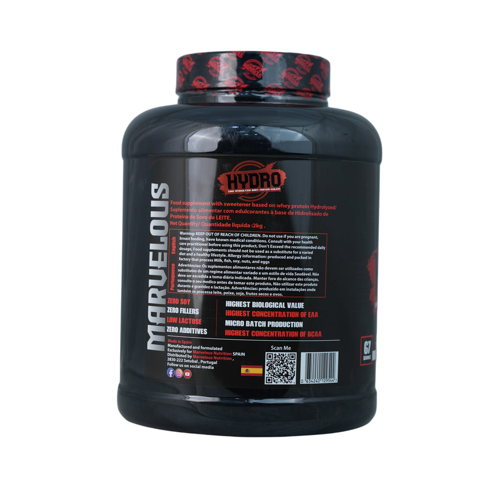 Marvelous Nutrition Hydro 100% Hydrolyzed Whey Protein Isolate-67Serv.-2KG
