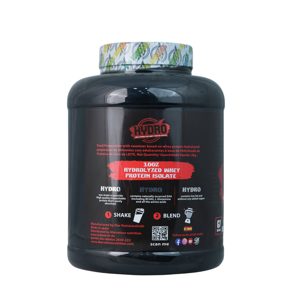 Marvelous Nutrition Hydro 100% Hydrolyzed Whey Protein Isolate-67Serv.-2KG