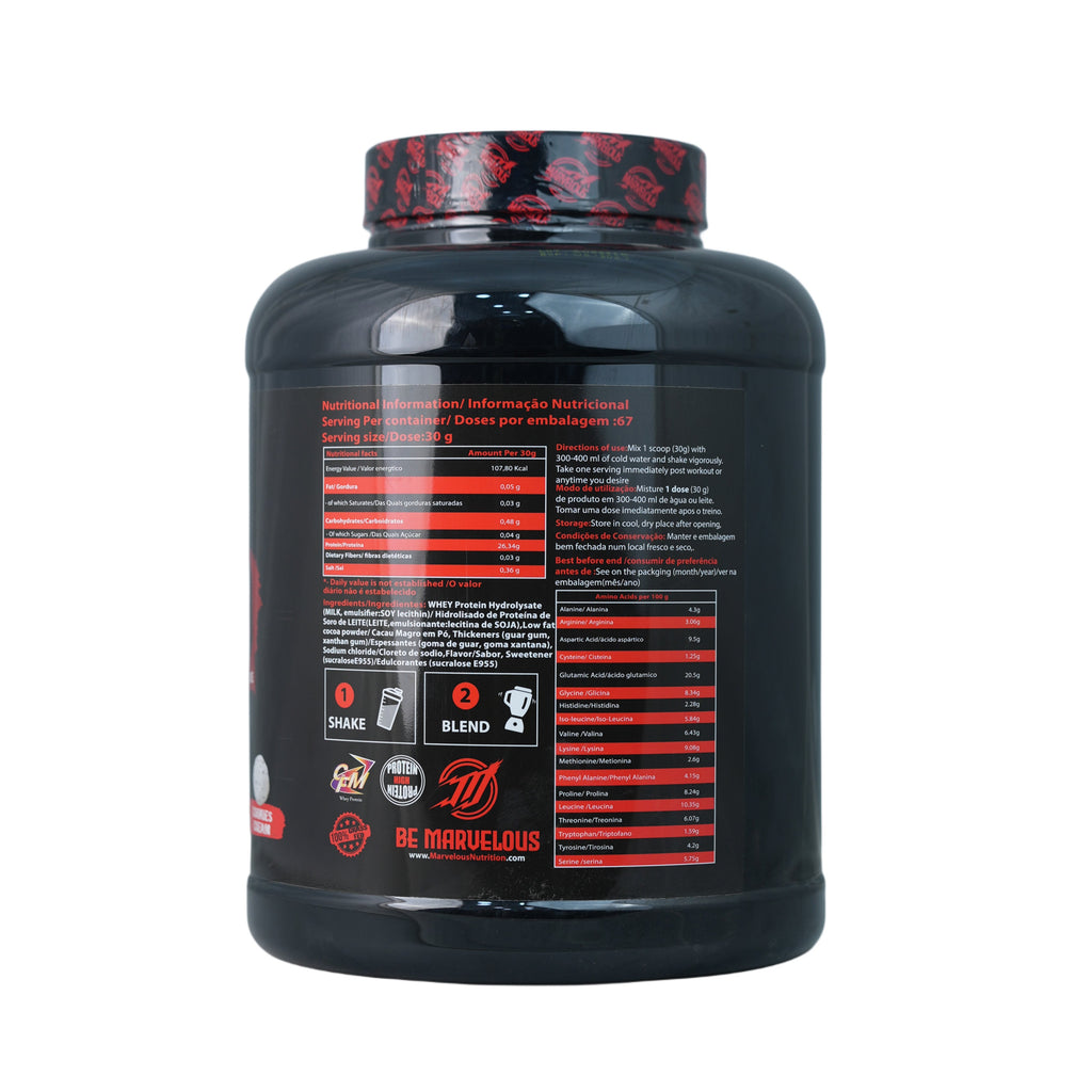 Marvelous Nutrition Hydro 100% Hydrolyzed Whey Protein Isolate-67Serv.-2KG