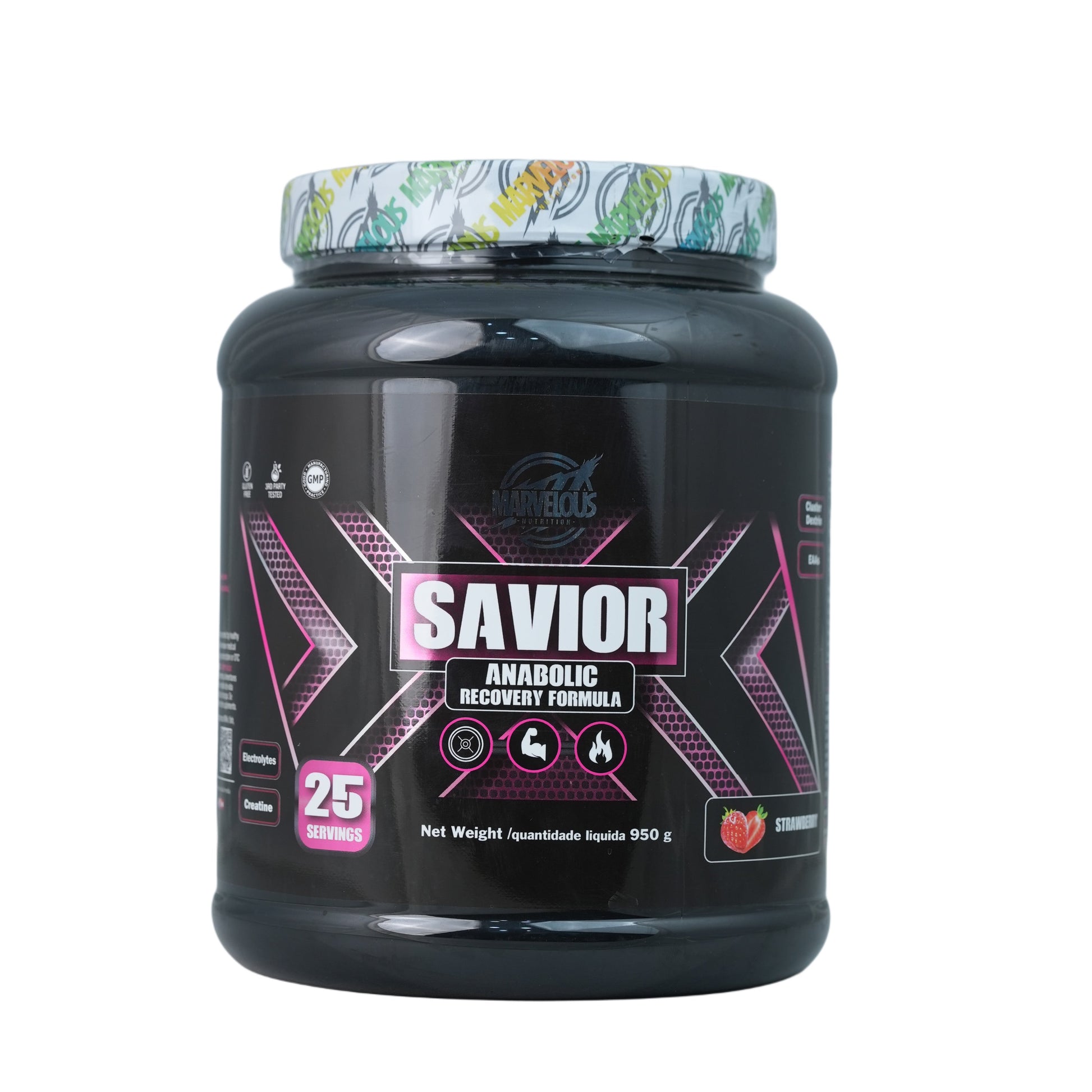 Marvelous Nutrition Savior Anabolic Recovery Formula-25Serv.-950G.-Strawberry
