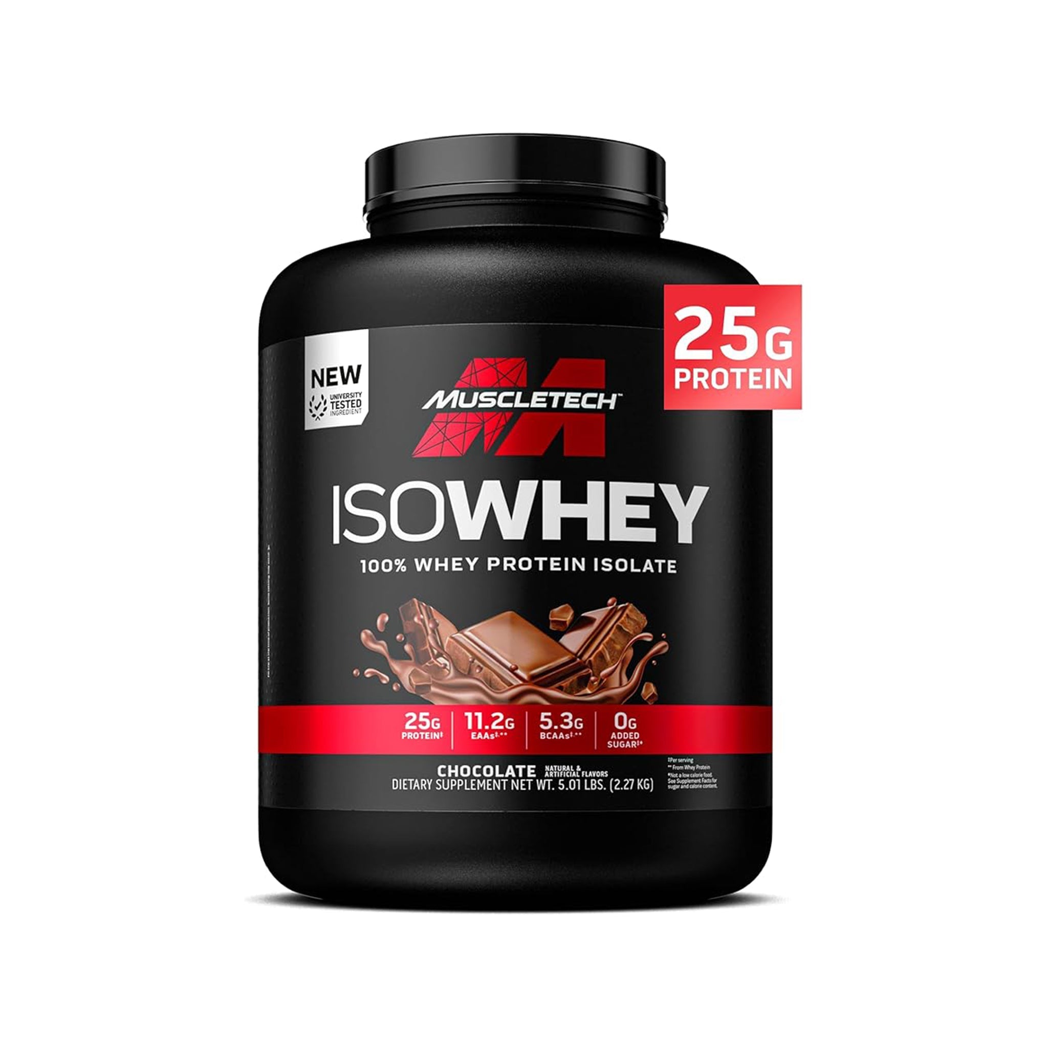 بروتين مصل اللبن المعزول ١٠٠٪ من MuscleTech IsoWhey - ٧٢ جرعة - ٢٫٢٧ كجم - شوكولاتة