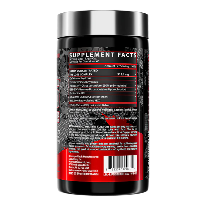 Nutrex Research Lipo-6 Black Ultra Concentrate -60Serv -Capsules