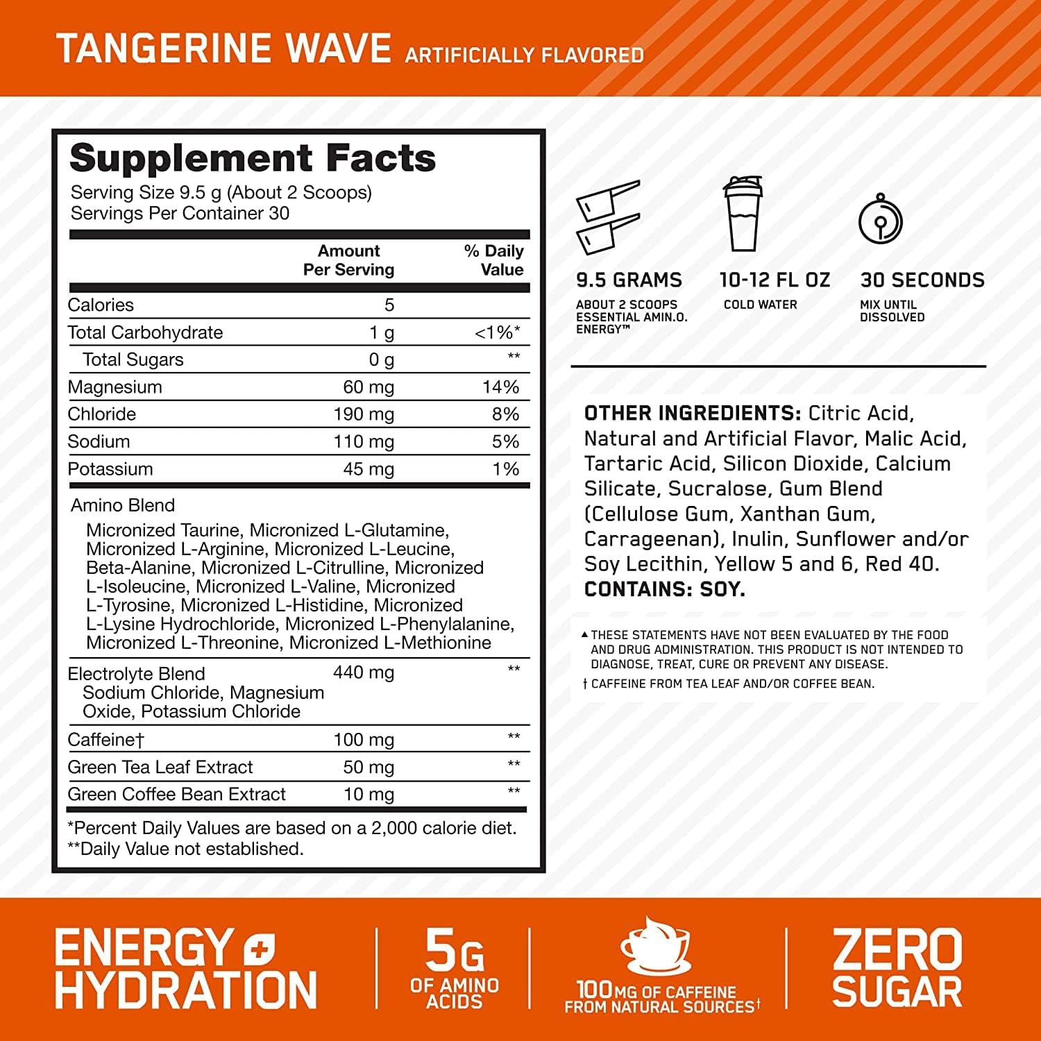 Optimum Nutrition Essential Amino Energy+Electrolytes-30Serv.-285G.
