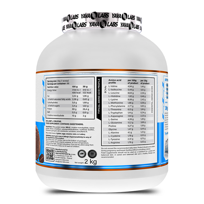 Yava Labs iso Camp +Creatine.-66Serv.-2kg.-Vanilla  Ice Cream