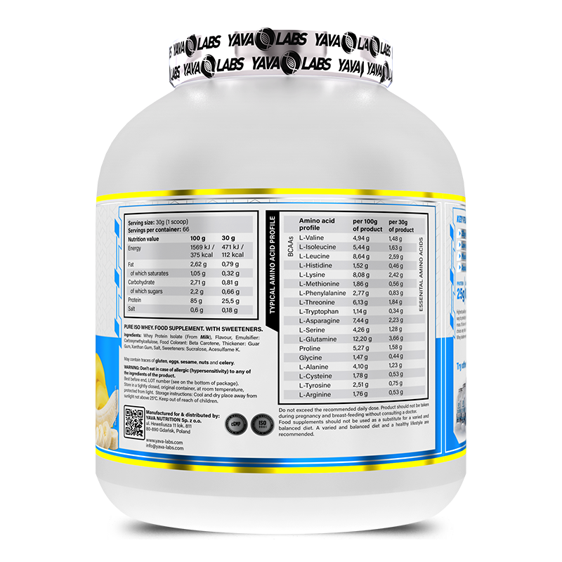 Yava Labs Pure iso Whey Protein.-66Serv.-2kg