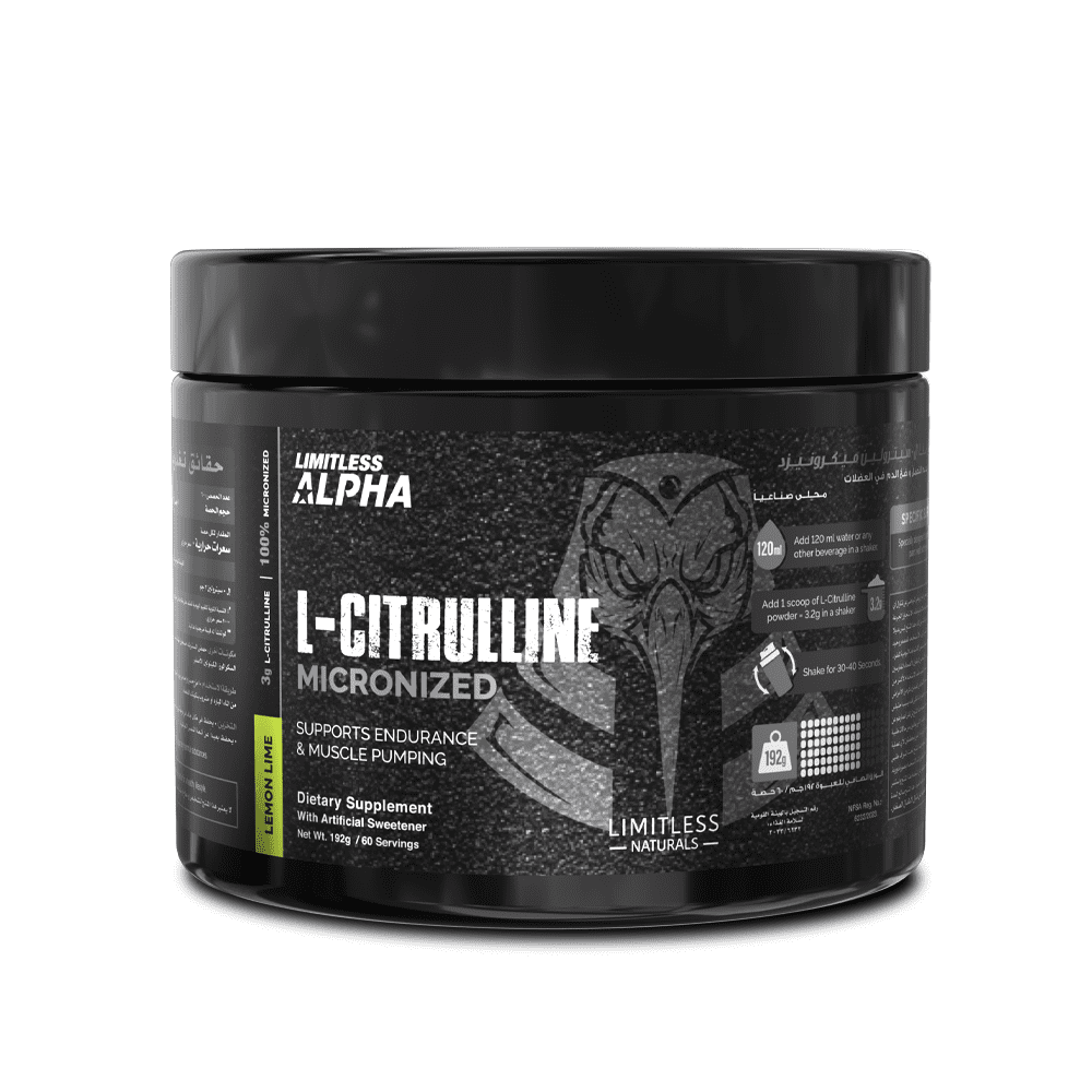 Limitless Alpha L- Citrulline Lemon Lime 192g 60 servings