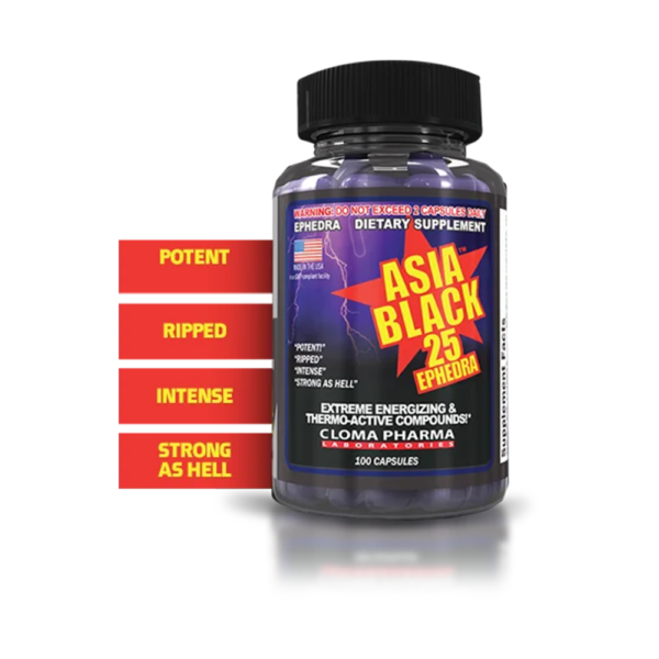 Cloma Pharma Asia Black 25 Ephedra-100Serv.- 100Capsules